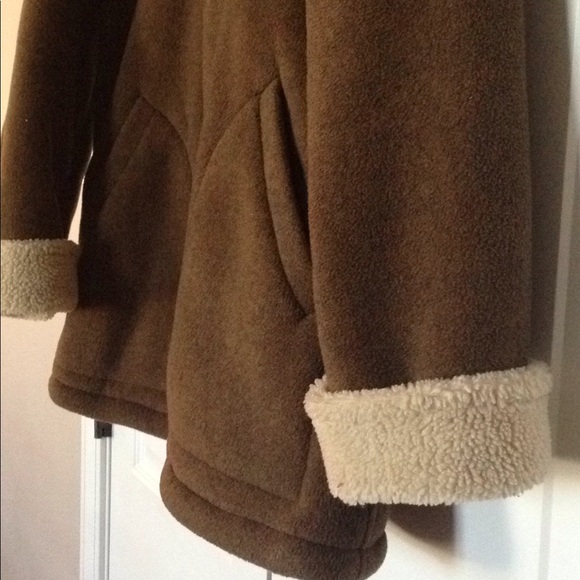 Liz Claiborne Brown Coat with Sherpa Lining - Picture 4 of 5